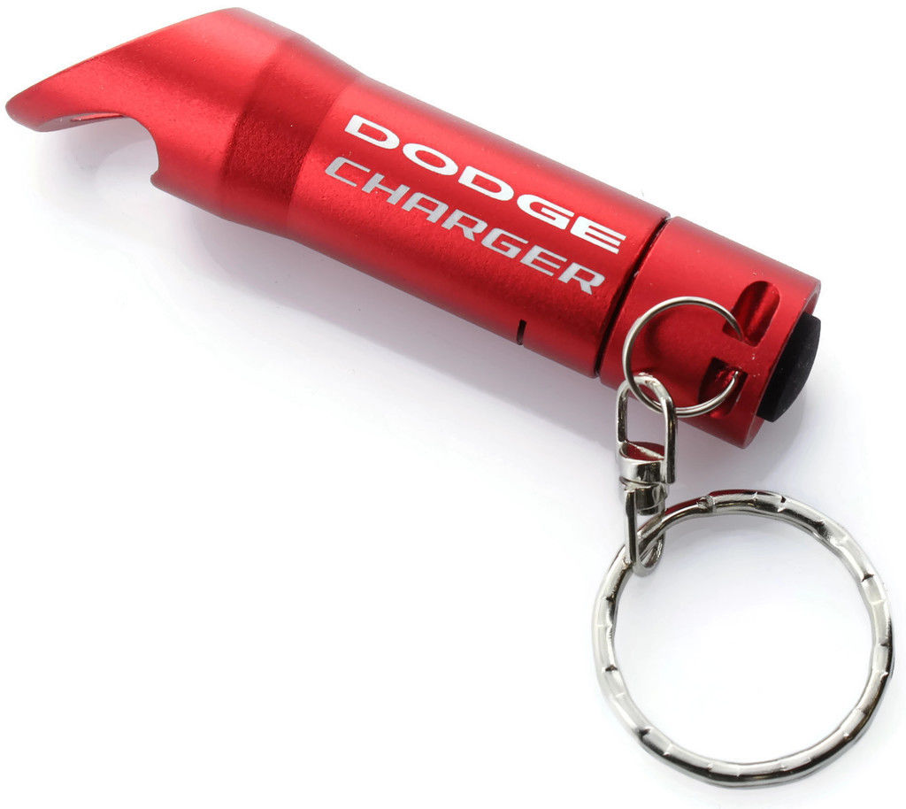 Red Dodge Charger Mini Flashlight LED Bottle Opener Key Chain
